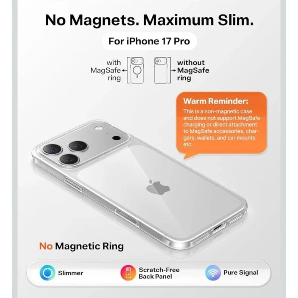 NEW -   TORRAS Slim Fit for iPhone 17 Pro Case ‎  Anti Yellowing Clear